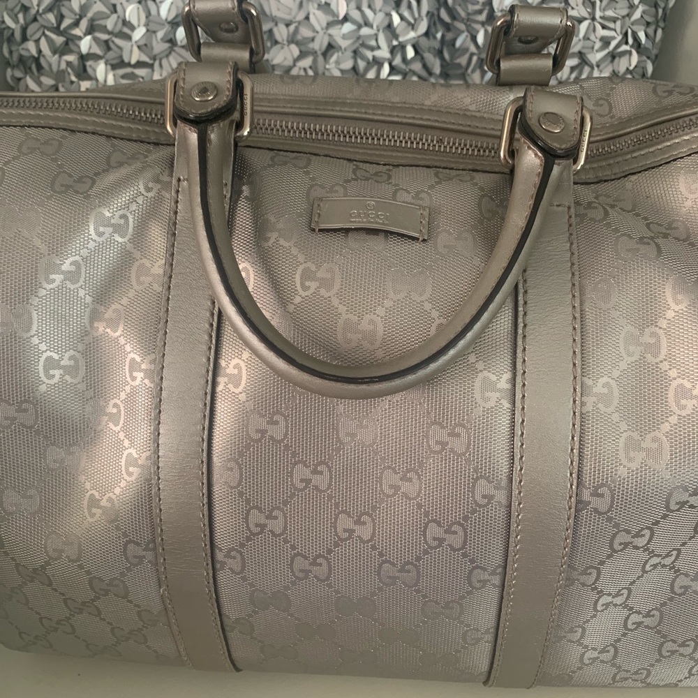 Gucci Duffle, Silver with matching Wallet